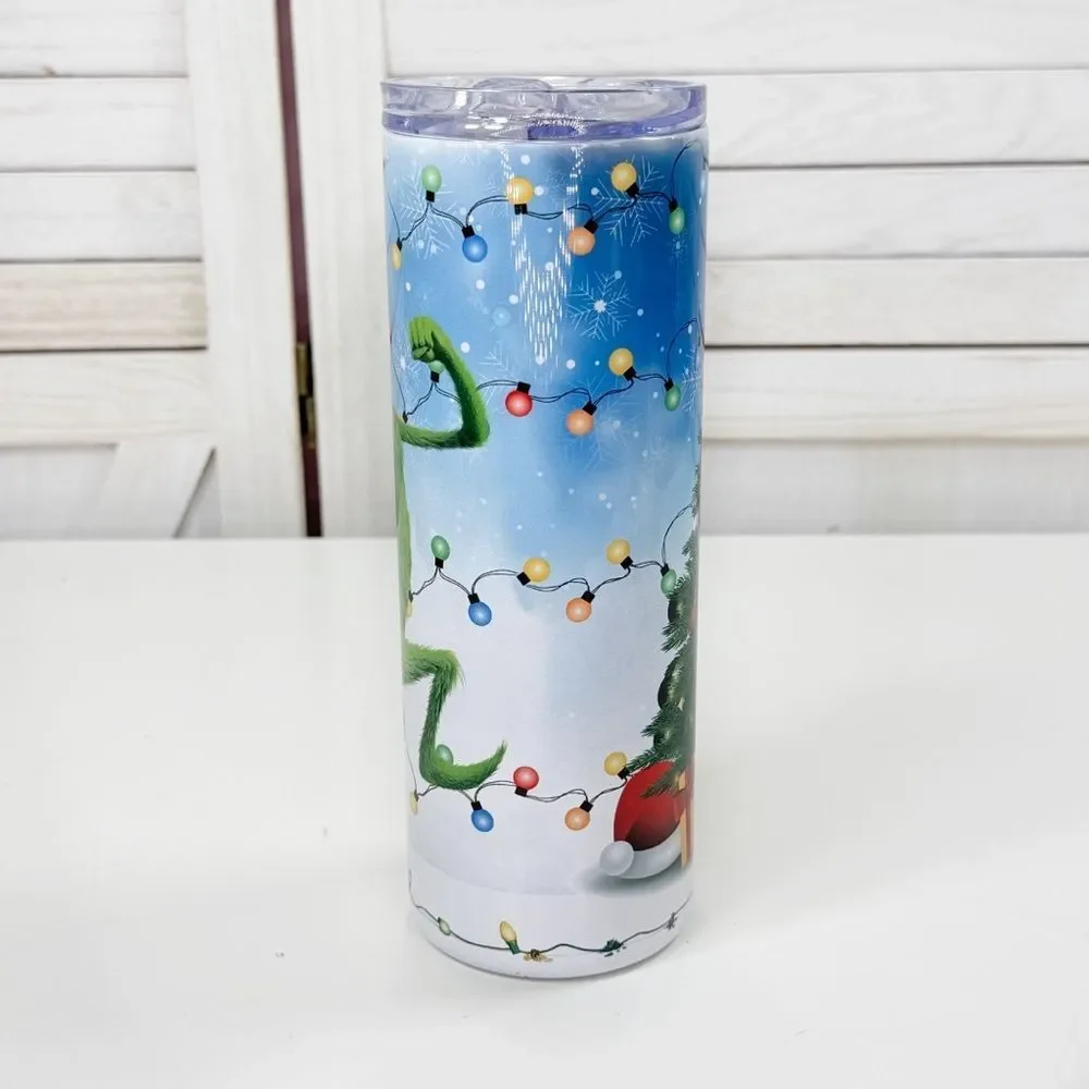 The Grinch Stainless Steel Tumbler Cup‎ With Lid
